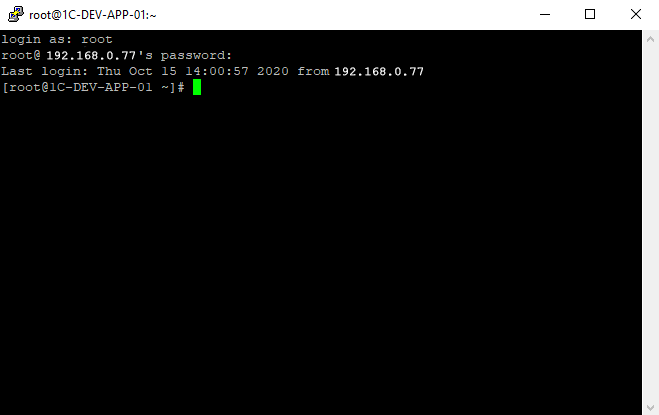 Командная консоль Linux в SSH-клиенте